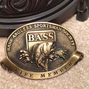 Men’s Belt buckle by bass anglers, sportsman society, life member